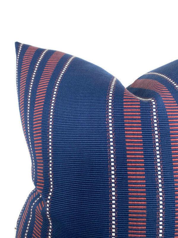 Dekowe Keno Pillow Cover In Navy + Red Zak + Fox Textiles