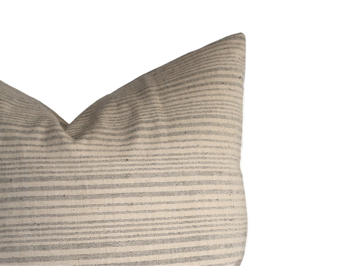 Dekowe Kora Stripe Pillow Cover In Taupe Kufri Textiles