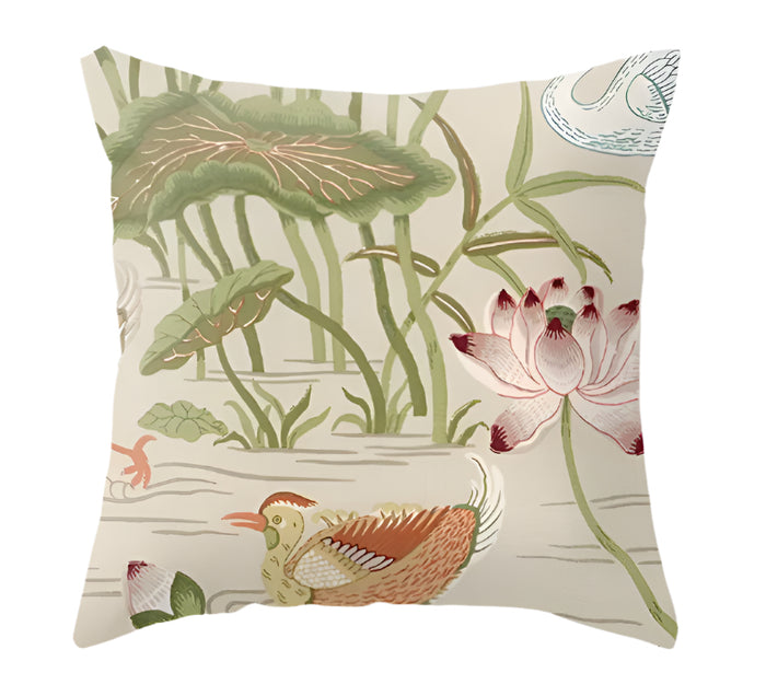 Dekowe Lotus Garden Pillow Cover In Parchment Schumacher Textiles