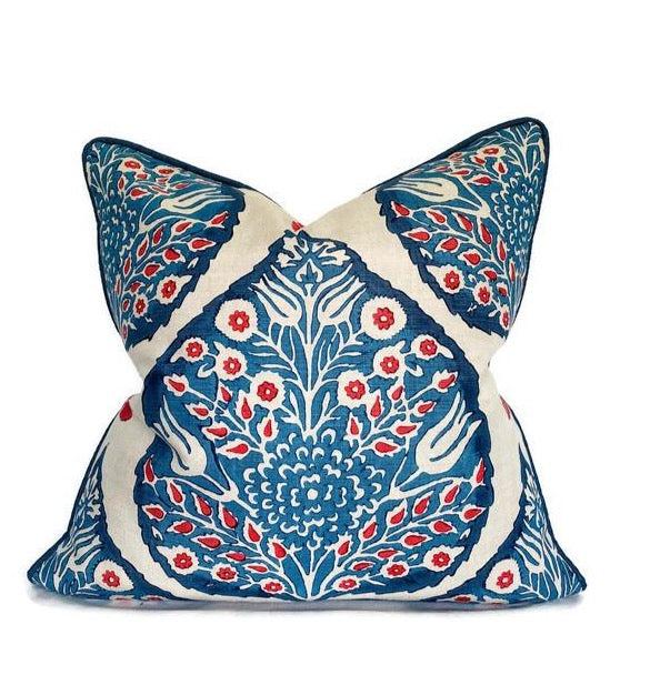 Dekowe Lotus Pillow Cover In Lapis On Logan Natural