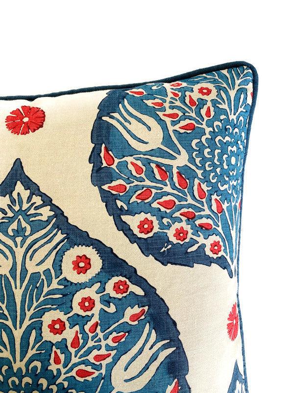 Dekowe Lotus Pillow Cover In Lapis On Logan Natural