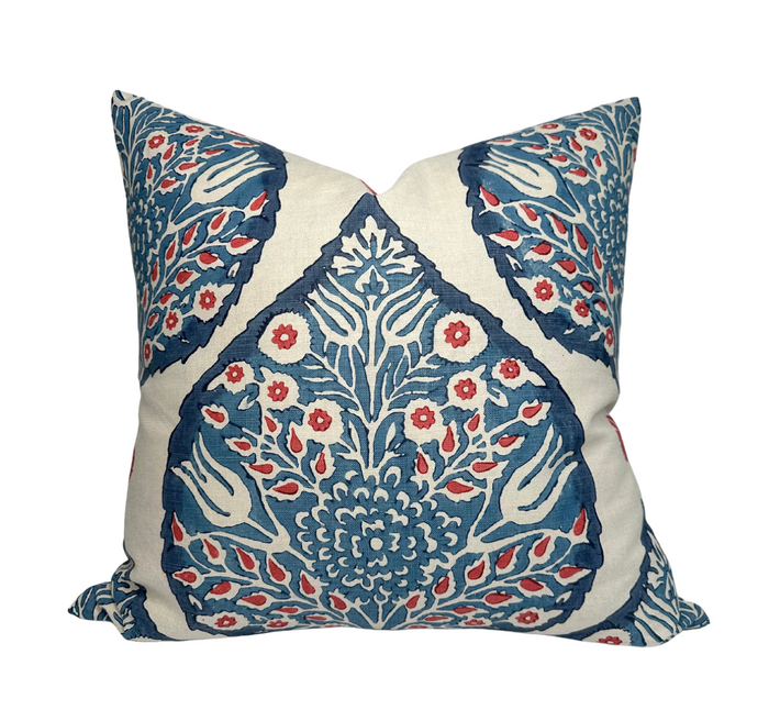 dekowe Lotus Pillow Cover in Lapis on Logan Natural