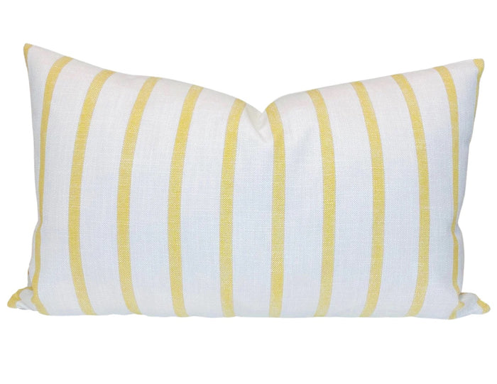 dekowe Market Stripe Pillow Cover in Goldenrod Indoor Outdoor Pillow