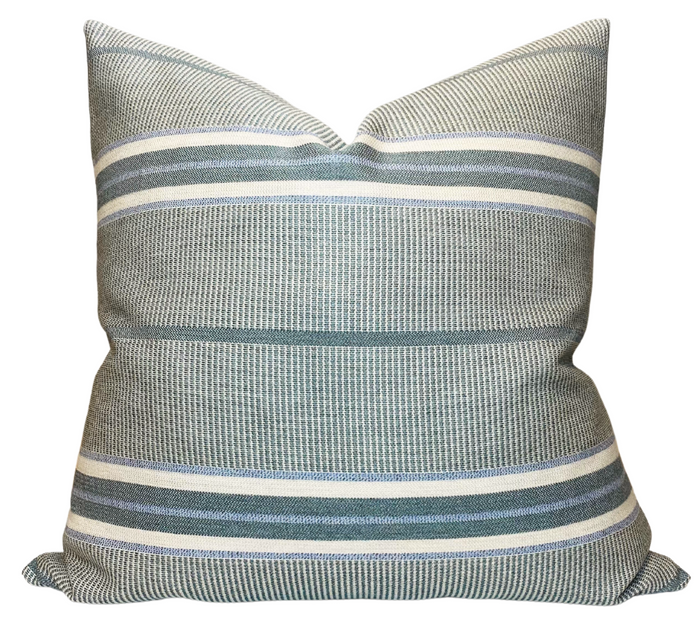 dekowe Mayan Striped Pillow Cover in Jade McLaurin + Piercey Textiles Indoor Outdoor Pillows