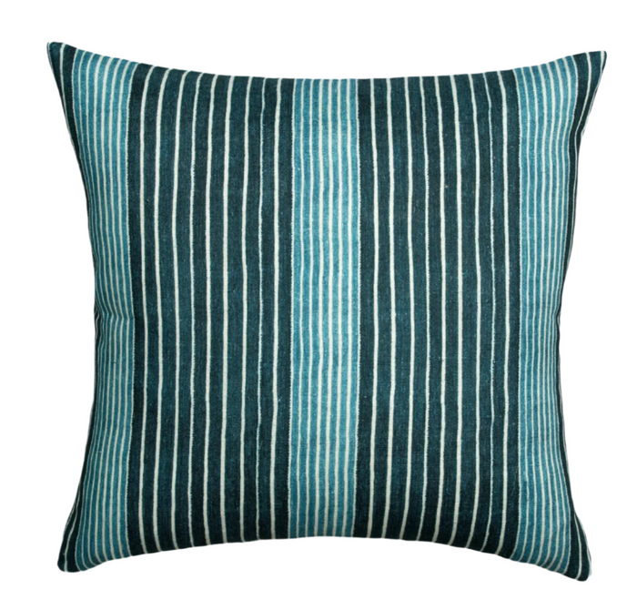 dekowe Mediterranean Stripe Pillow Cover in Indigo McLaurin + Piercy Textiles