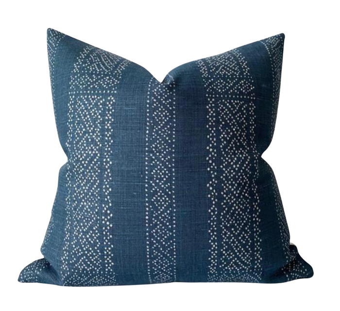 dekowe Miguel Pillow Cover in Indigo McLaurin + Piercy Textiles