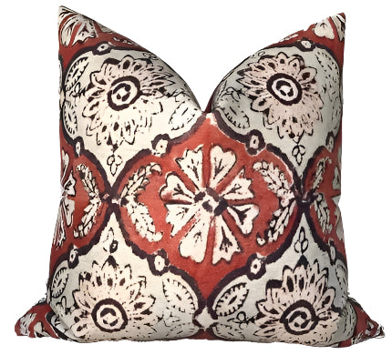 dekowe Minnie Maharani Pillow Cover in Ruby Red Peter Dunham Textiles