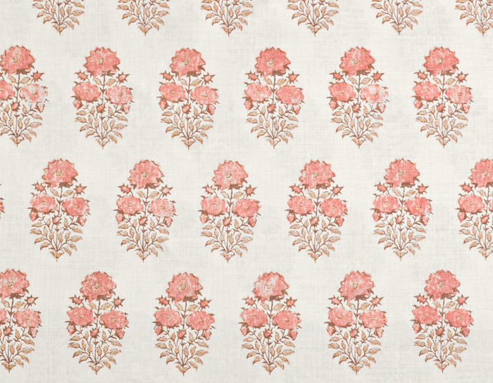 Dekowe Mughal Flower Pillow Cover In Coral Lisa Fine Textiles