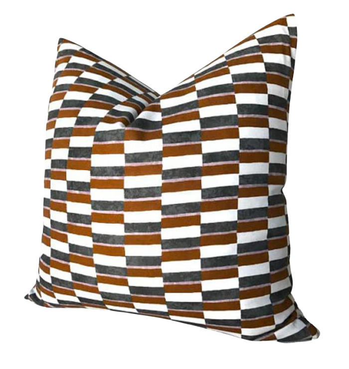 Dekowe Odon Pillow Cover In Orange Designer Pillows