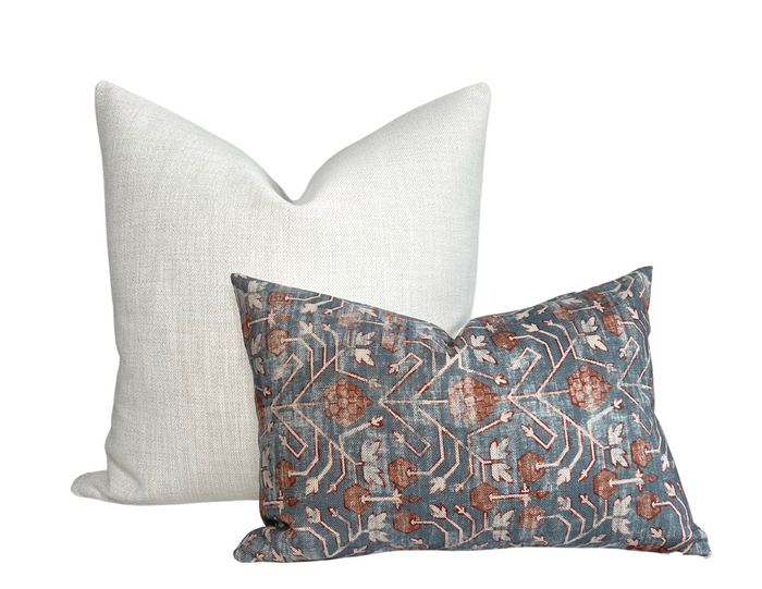 Dekowe Outdoor Rough 'n Rowdy Woven Pillow Cover In Chalk Perennials Textiles