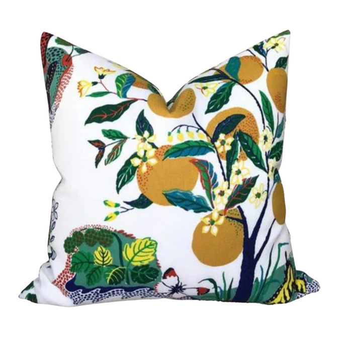 Dekowe Outdoor Schumacher Citrus Garden Pillow Cover In Primary