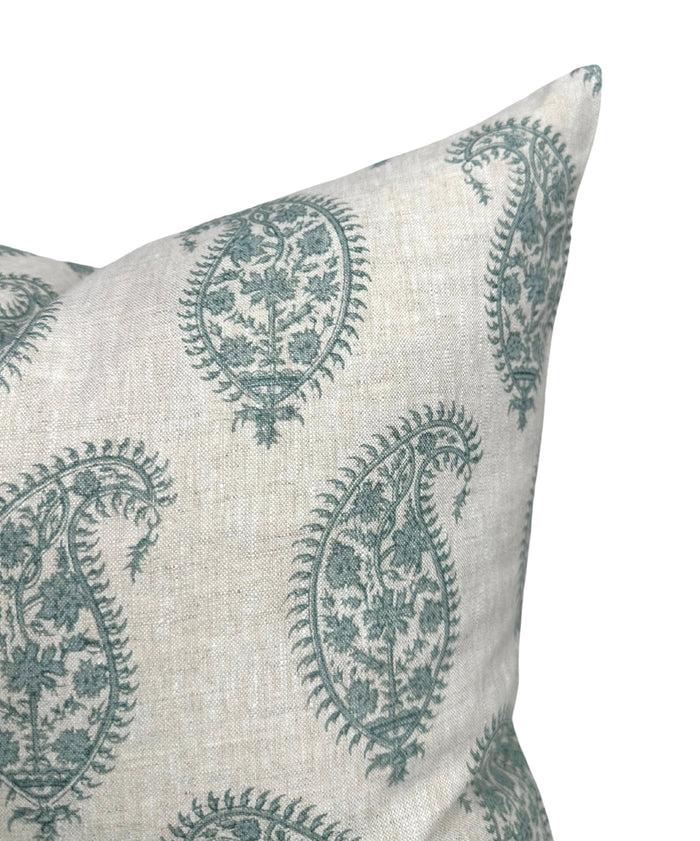 Dekowe Paisley Pillow Cover In Celadon Walter G Textiles