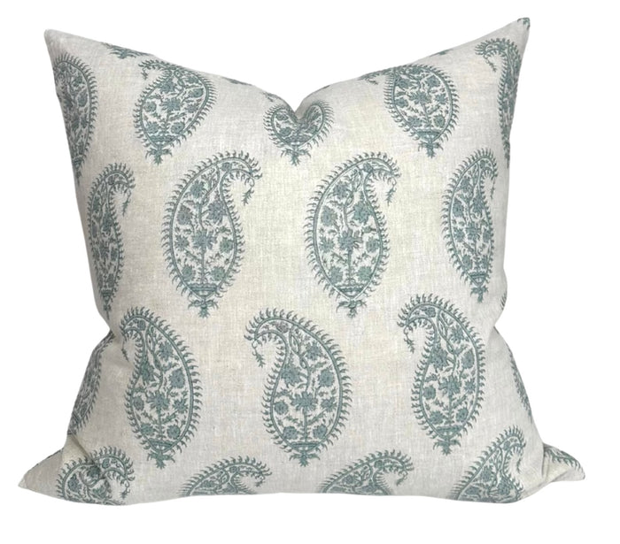 dekowe Paisley Pillow Cover in Celadon Walter G Textiles