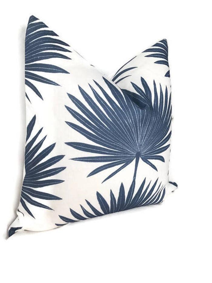 Dekowe Palmetto Pillow Cover In Cadet Blue McLaurin + Piercy Textiles