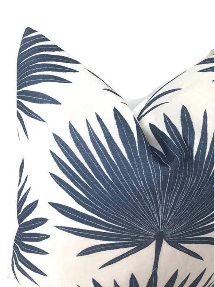 Dekowe Palmetto Pillow Cover In Cadet Blue McLaurin + Piercy Textiles