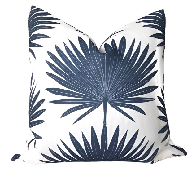 dekowe Palmetto Pillow Cover in Cadet Blue McLaurin + Piercy Textiles