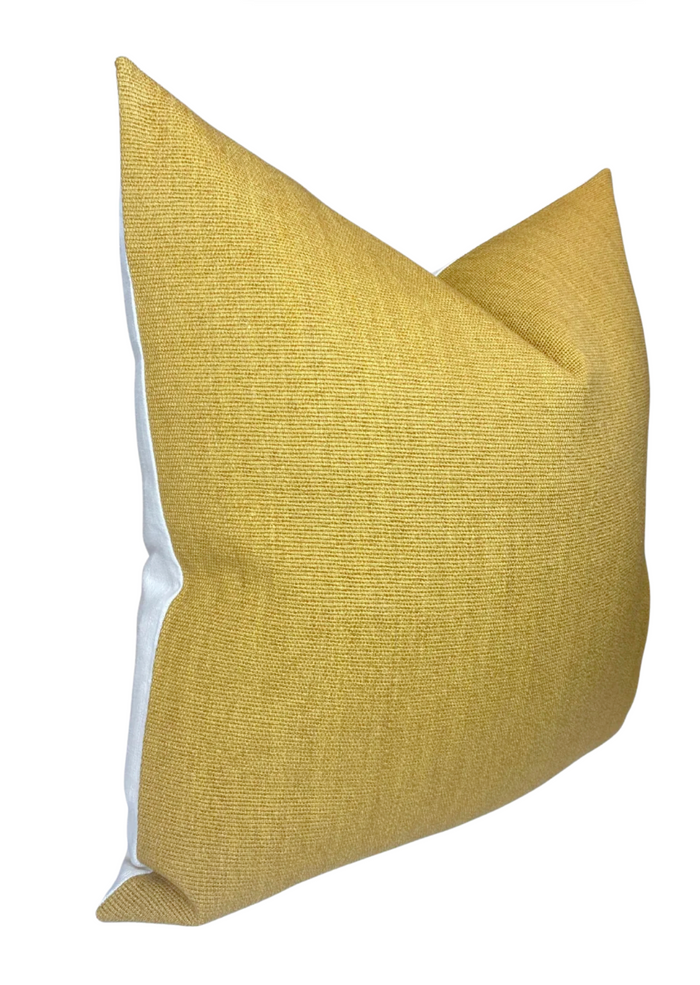 Dekowe Pama Pillow Cover In Mustard Designer Pillows
