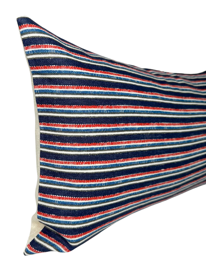Dekowe Peace + Love Pillow Cover In Red + Blue Christopher Farr Textiles