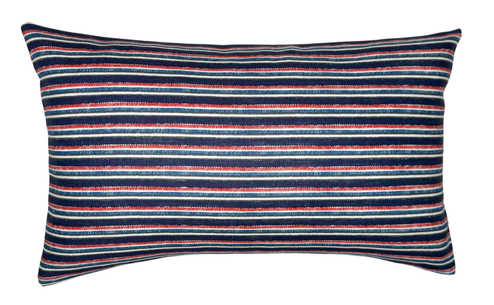 dekowe Peace + Love Pillow Cover in Red + Blue Christopher Farr Textiles