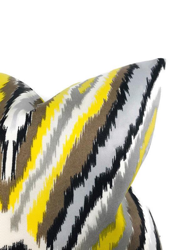 Dekowe Peacock Print Pillow Cover In Driftwood Trina Turk For Schumacher Textiles