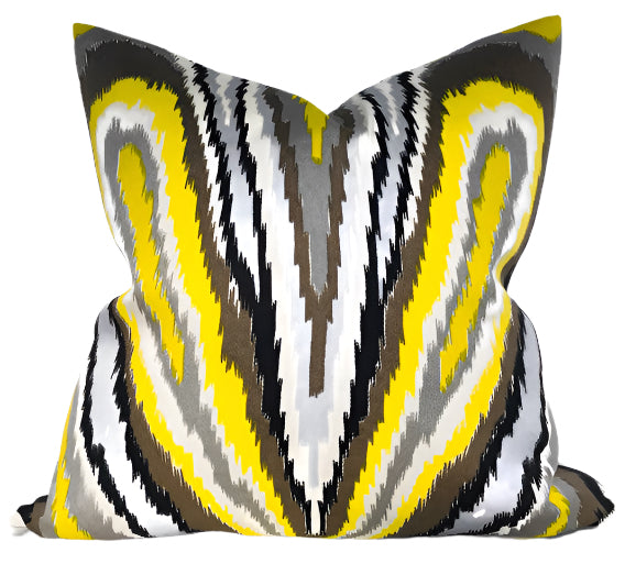 dekowe Peacock Print Pillow Cover in Driftwood Trina Turk for Schumacher Textiles