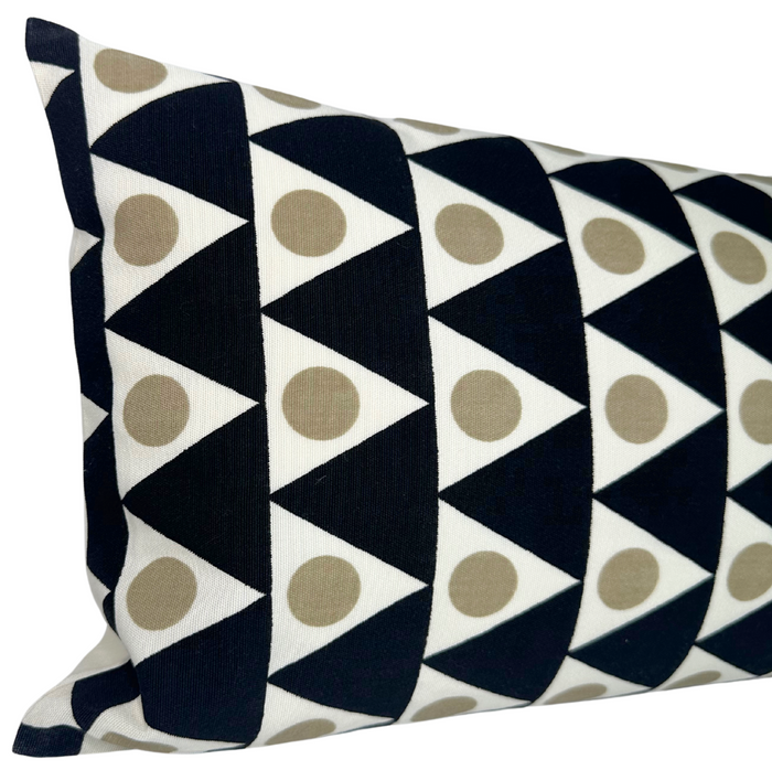 Dekowe Pennant II Pillow Cover In Sand And Black Schumacher Textiles