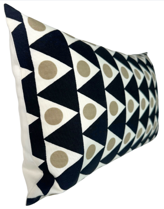 Dekowe Pennant II Pillow Cover In Sand And Black Schumacher Textiles