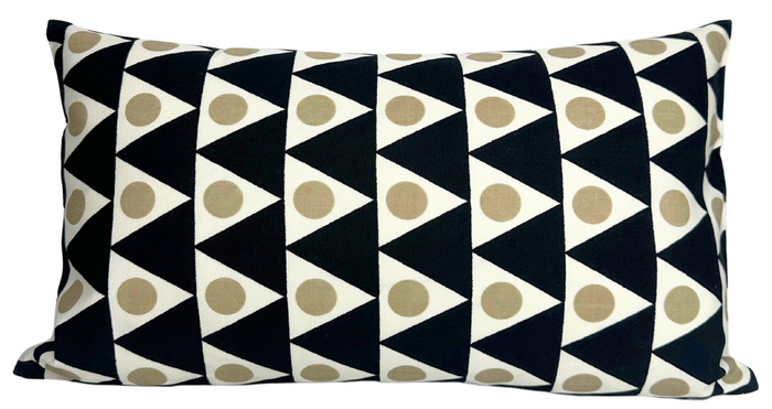 dekowe Pennant II Pillow Cover in Sand and Black Schumacher Textiles