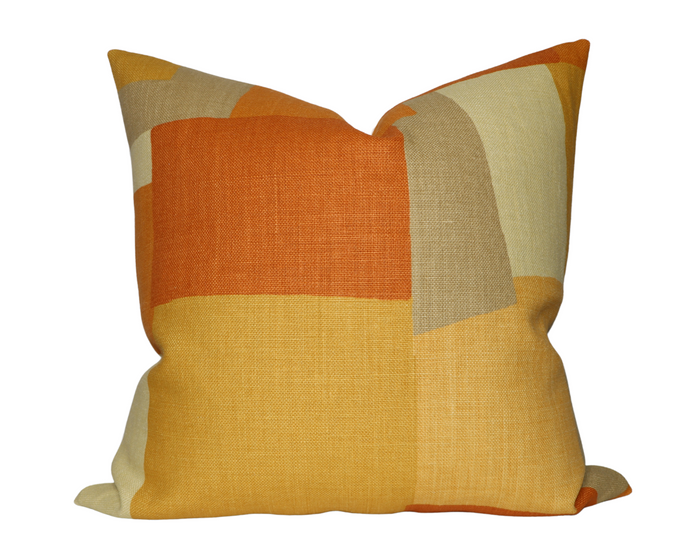 dekowe Peter Dunham Collage Pillow Cover in Orange Yellow