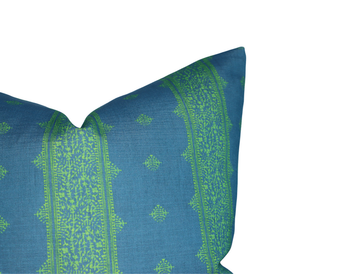 Dekowe Peter Dunham Fez Pillow Cover In Green Indigo Indoor Outdoor Pillow