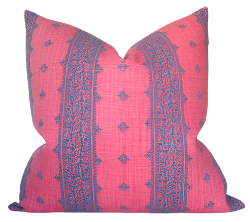 dekowe Peter Dunham Fez Pillow Cover in Raspberry and Indigo