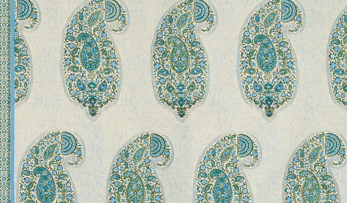 Dekowe Peter Dunham Isfahan Paisley Pillow Cover In Blue Green