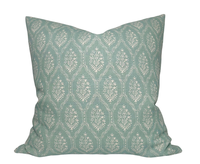 dekowe Peter Dunham Jaail Floral Pillow Cover in Light Blue