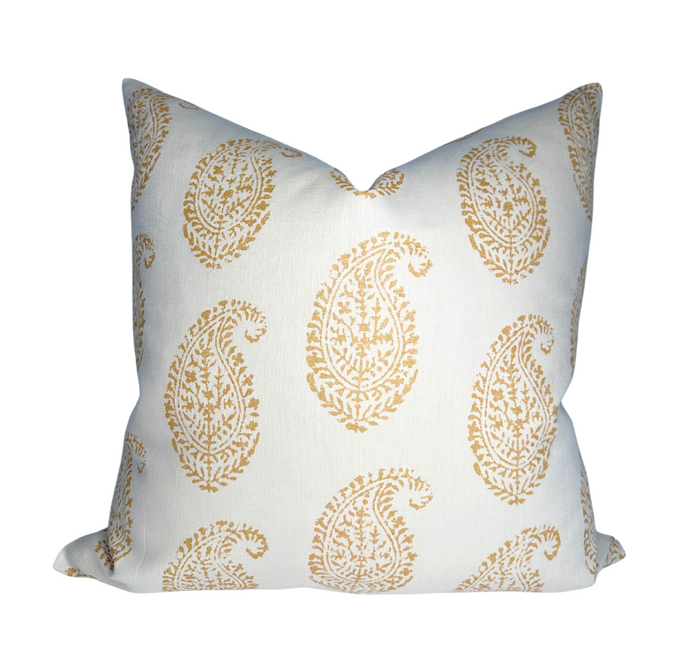 dekowe Peter Dunham Kashmir Paisley Pillow Cover in Gold