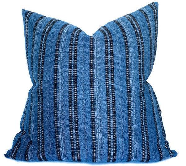 dekowe Peter Dunham Majorelle Pillow Cover in Black on Indigo Indoor/Outdoor Pillows