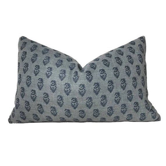 Dekowe Peter Dunham Rajmata Pillow Cover In Blue Indoor/Outdoor Pillows