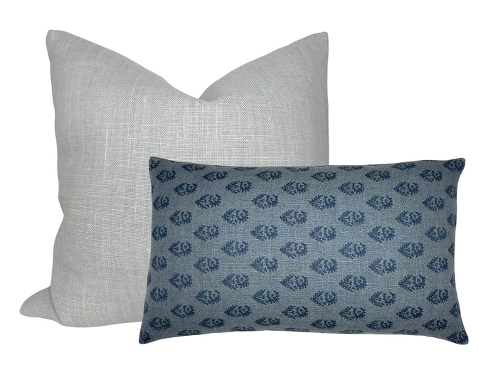 Dekowe Peter Dunham Rajmata Pillow Cover In Blue Indoor/Outdoor Pillows
