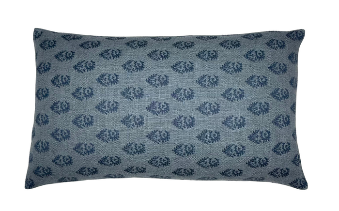 dekowe Peter Dunham Rajmata Pillow Cover in Blue Indoor/Outdoor Pillows