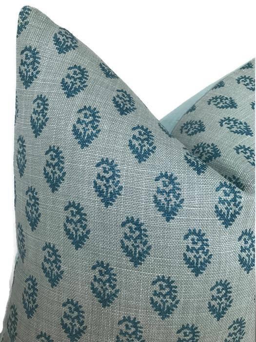 Dekowe Peter Dunham Rajmata Tonal Pillow Cover In Blue