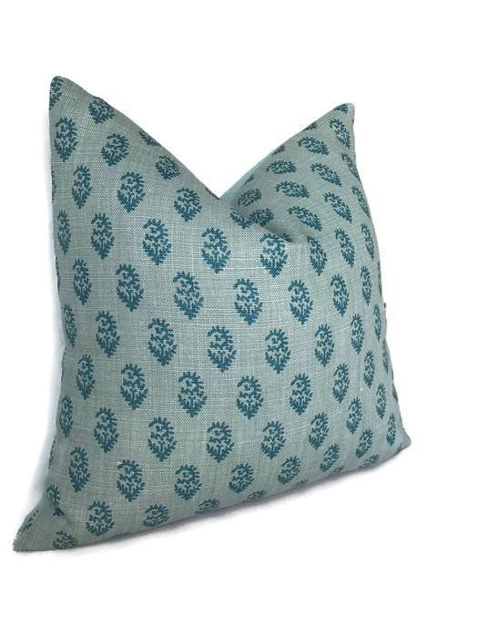 Dekowe Peter Dunham Rajmata Tonal Pillow Cover In Blue