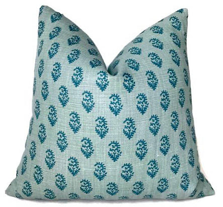 dekowe Peter Dunham Rajmata Tonal Pillow Cover in Blue