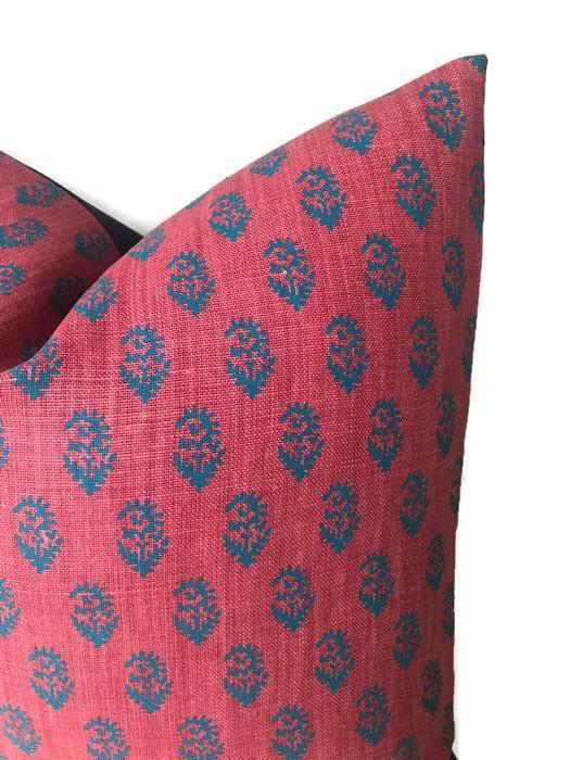 Dekowe Peter Dunham Rajmata Tonal Pillow Cover In Red And Blue