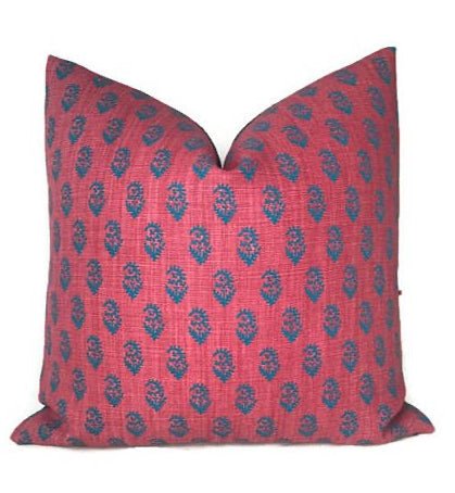 dekowe Peter Dunham Rajmata Tonal Pillow Cover in Red and Blue