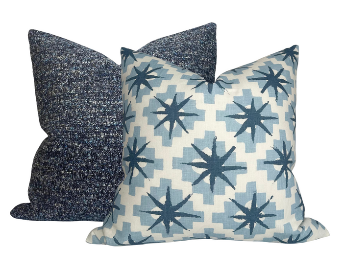 Dekowe Peter Dunham Starburst Pillow Cover In North Blue/Blue