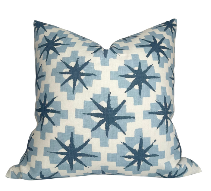 dekowe Peter Dunham Starburst Pillow Cover in North Blue/Blue