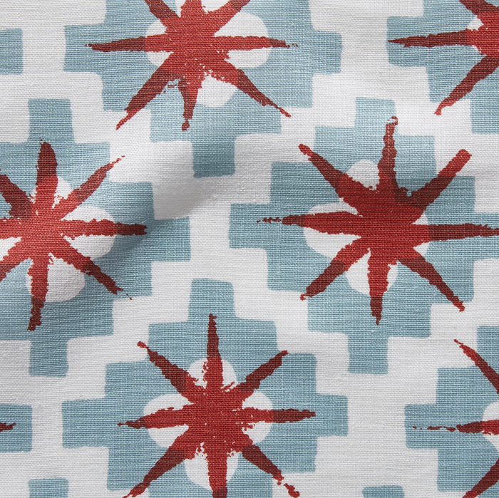 Dekowe Peter Dunham Starburst Pillow Cover In South Red/Blue