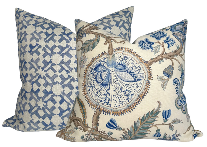 Dekowe Peter Dunham Textiles Orcha Pillow Cover In Indigo Blue