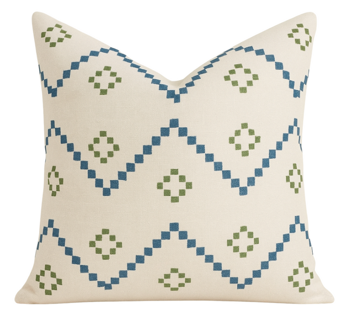 dekowe Peter Dunham Textiles Taj Pillow in Indigo Green