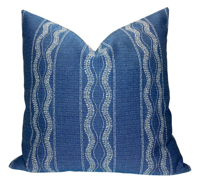 dekowe Peter Dunham Zanzibar Outdoor Pillow Cover in Lapis Blue Indoor/Outdoor Pillows