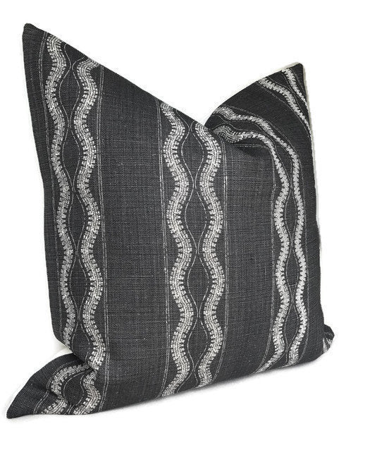Dekowe Peter Dunham Zanzibar Pillow Cover In Charcoal